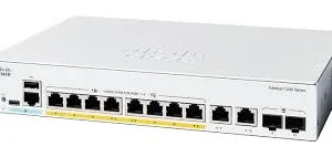 Cisco Catalyst 1200-8P-E-2G Smart Switch, 8 Port GE, PoE, Ext PS, 2x1GE Combo, Limited Lifetime Protection