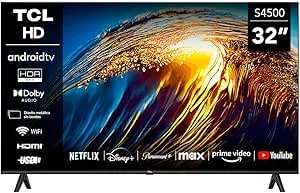 TCL 32-Inch HD Android Smart TV for Bedroom & Small Spaces – HDR, Dolby Audio, Google Assistant, Chromecast Built-in – (2024 Model – 32S4500A)