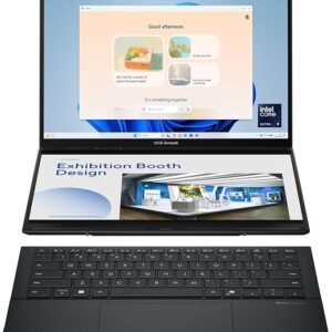 ASUS Zenbook Duo UX8406CA-PZ005W Touch Screen/Intel Ultra 9-285H/32GB RAM/2TB SSD/14 Inch 3K (2880x1800)120Hz OLED/Windows 11 Home, Eng/Arb keyboard - Basalt Gray