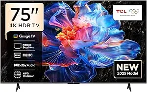 TCL 75P6K-UK 75″ 4K Ultra HD, HDR TV, Smart TV Powered by Google TV (Dolby Audio, Voice Control, compatible with Google assistant, Chromecast built-in, 2025 New Model)